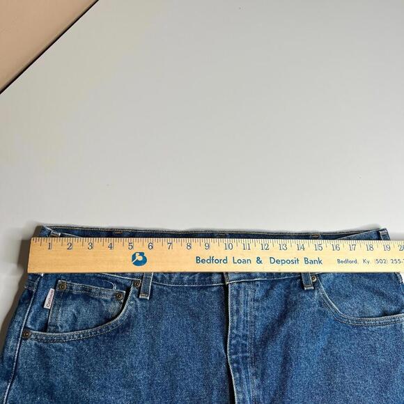 Carhartt Men’s Blue Denim Jeans 40x32 Relaxed Fit USA Logo Patch Made in Mexico - Picture 5 of 13